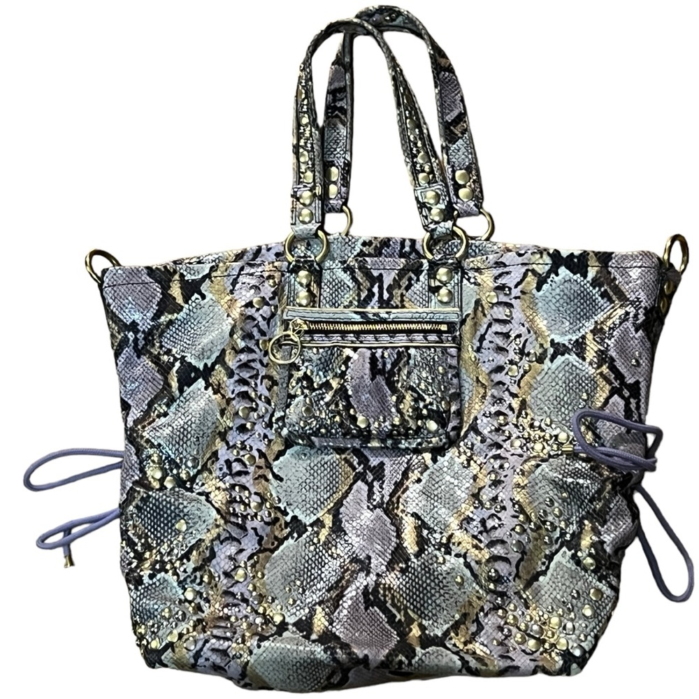 COACH POPPY EMBOSSED EXOTIC XL SPOTLIGHT 15329 Python Print Bag 15329